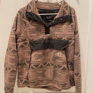 Carhartt Pink and Gray Sweatshirt Cozy Fleece Hoodie